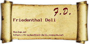 Friedenthal Deli névjegykártya